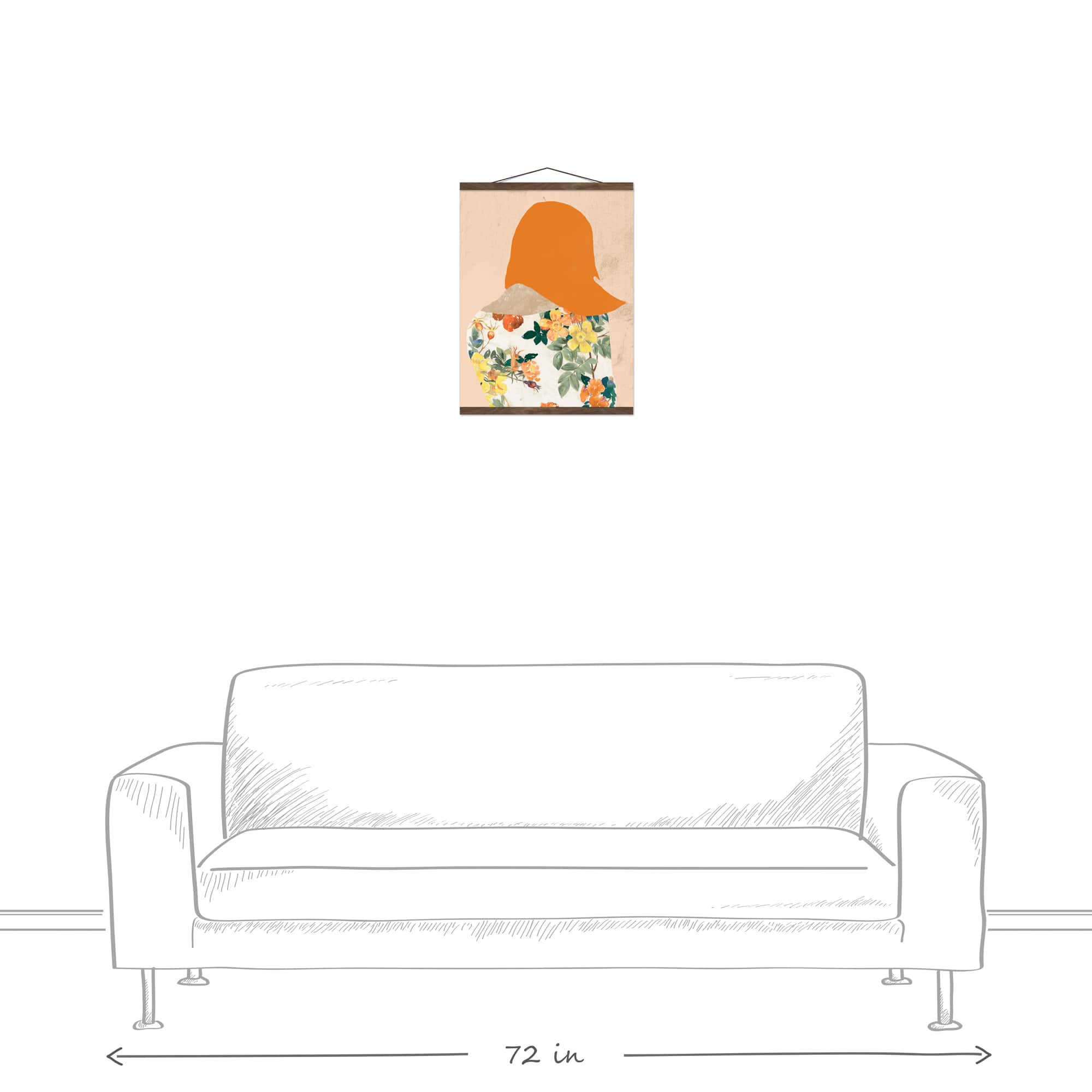 Floral Shirt Teak Hanging Canvas